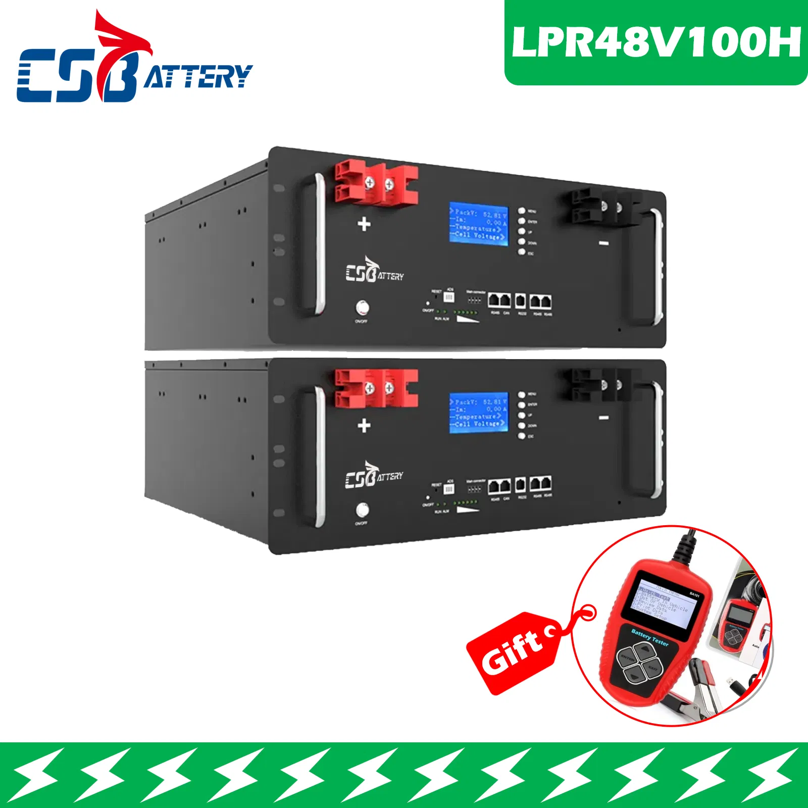 Csbattery 51.2V200ah Mf Lithium Ion LiFePO4 Polymer Iron Phosphate Rechargeable Lithium Battery Pack LiFePO4 Batteries for Solar Electric Bike/Power Storage