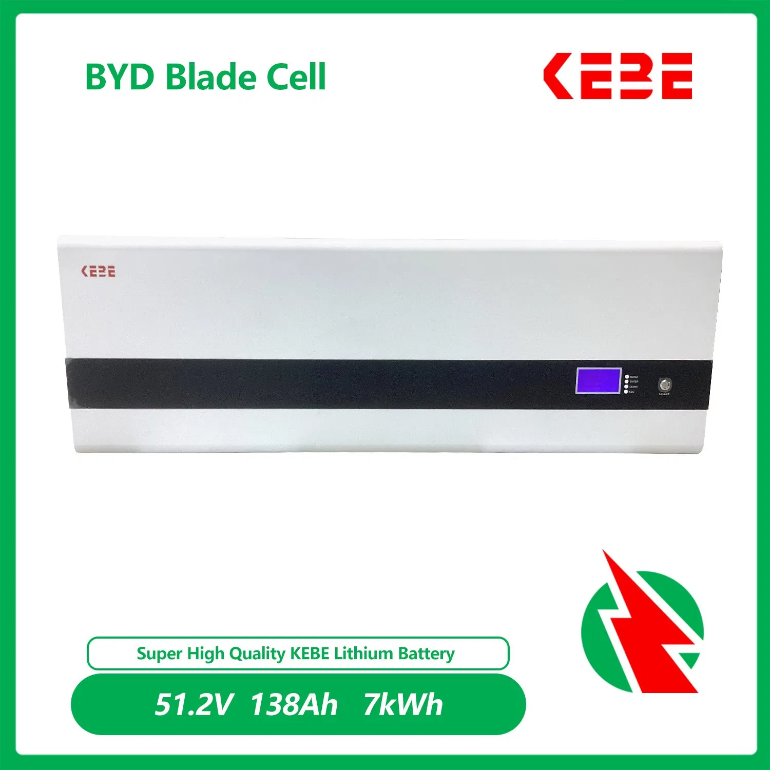 Rechargeable 48V 138ah 7kwh Lithium LiFePO4 Storage Battery Powerwall with Byd Bladed Cells High Temperature Resistant
