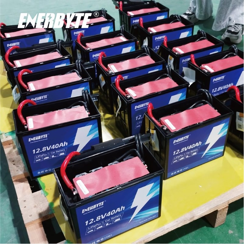 12V 40ah LiFePO4 Car Battery, 660CCA Deep Cycle Automotive Starting Battery, IP66 Waterproof Maintenance-Free Replacement Battery for Cars, Trucks, Suvs and Rvs