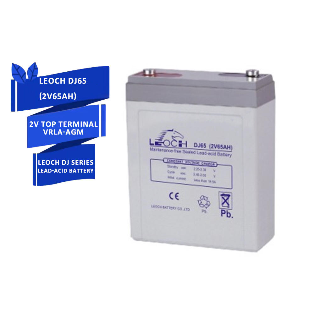 Leoch DJ65 2V 65ah Gel Battery for Industrial Machinery Power Backup