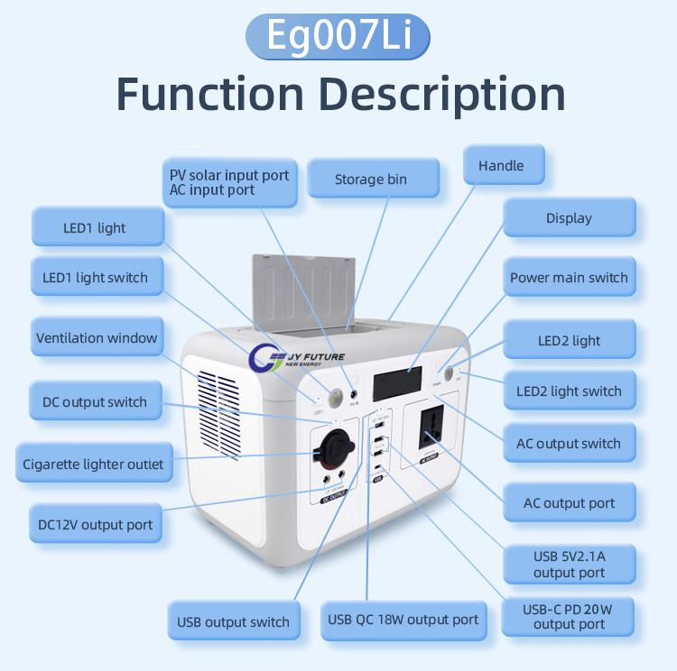 Outdoor 200W 300W 600W 1000W LiFePO4 Lithium Battery Camping Solar Generator Portable Power Station All in One 24V Power Generator