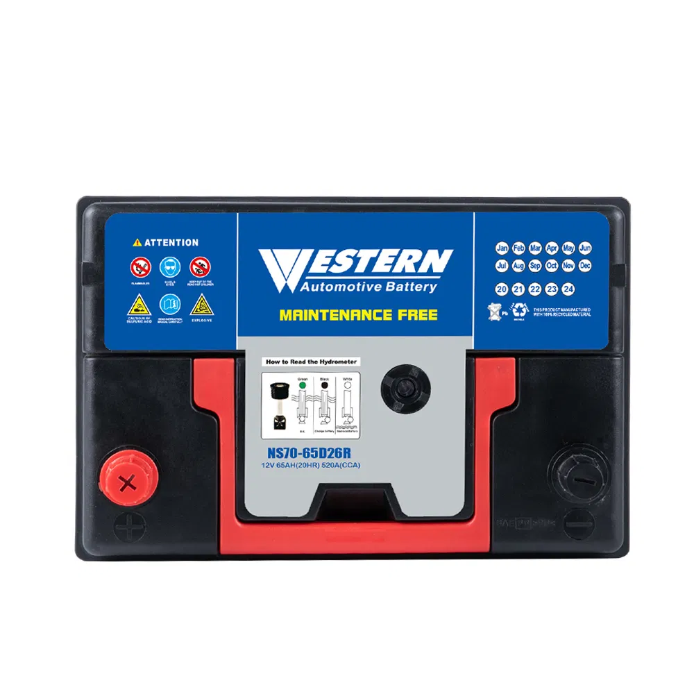 Ns70-65D26r Mf Western Automotive Car Starting Battery 12V 65ah