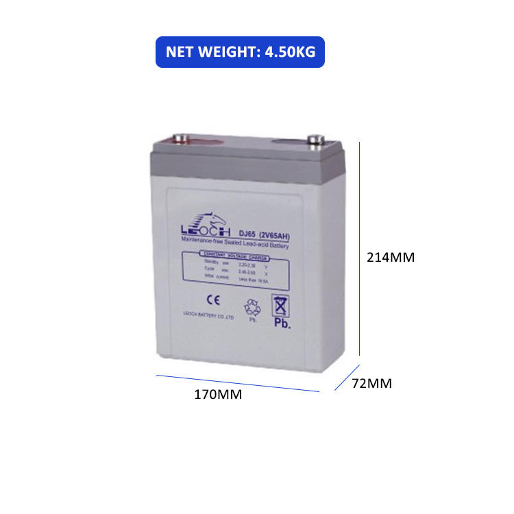 Leoch DJ65 2V 65ah Gel Battery for Industrial Machinery Power Backup