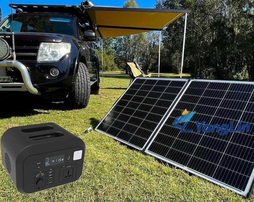 Folding Solar Panel Rechargeable Backup Power LiFePO4 Battery Emergency 600W Portable Power Station
