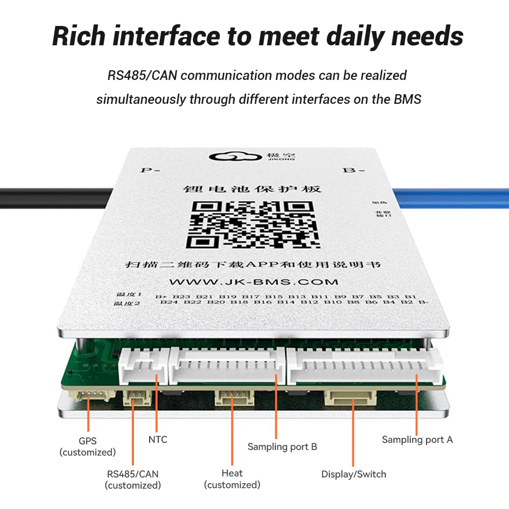 Jikong Jkbms Bd6a17s8p Battery Management System (BMS) for 8s16s 20s Li-ion LiFePO4 Batteries Metal Core PCB Board