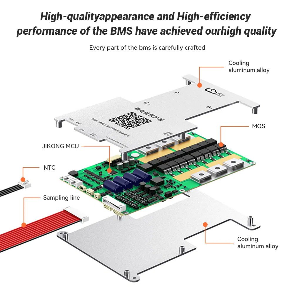 Jikong Jkbms Bd6a17s8p Battery Management System (BMS) for 8s16s 20s Li-ion LiFePO4 Batteries Metal Core PCB Board