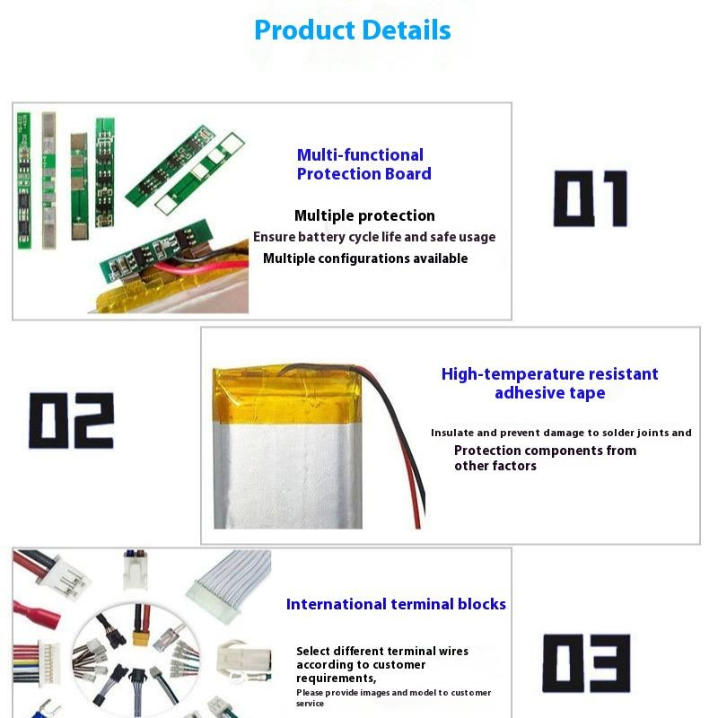 High-Temperature Resistant 3.7V 124545-3500mAh Polymer Lithium Battery, Used for Beauty Devices