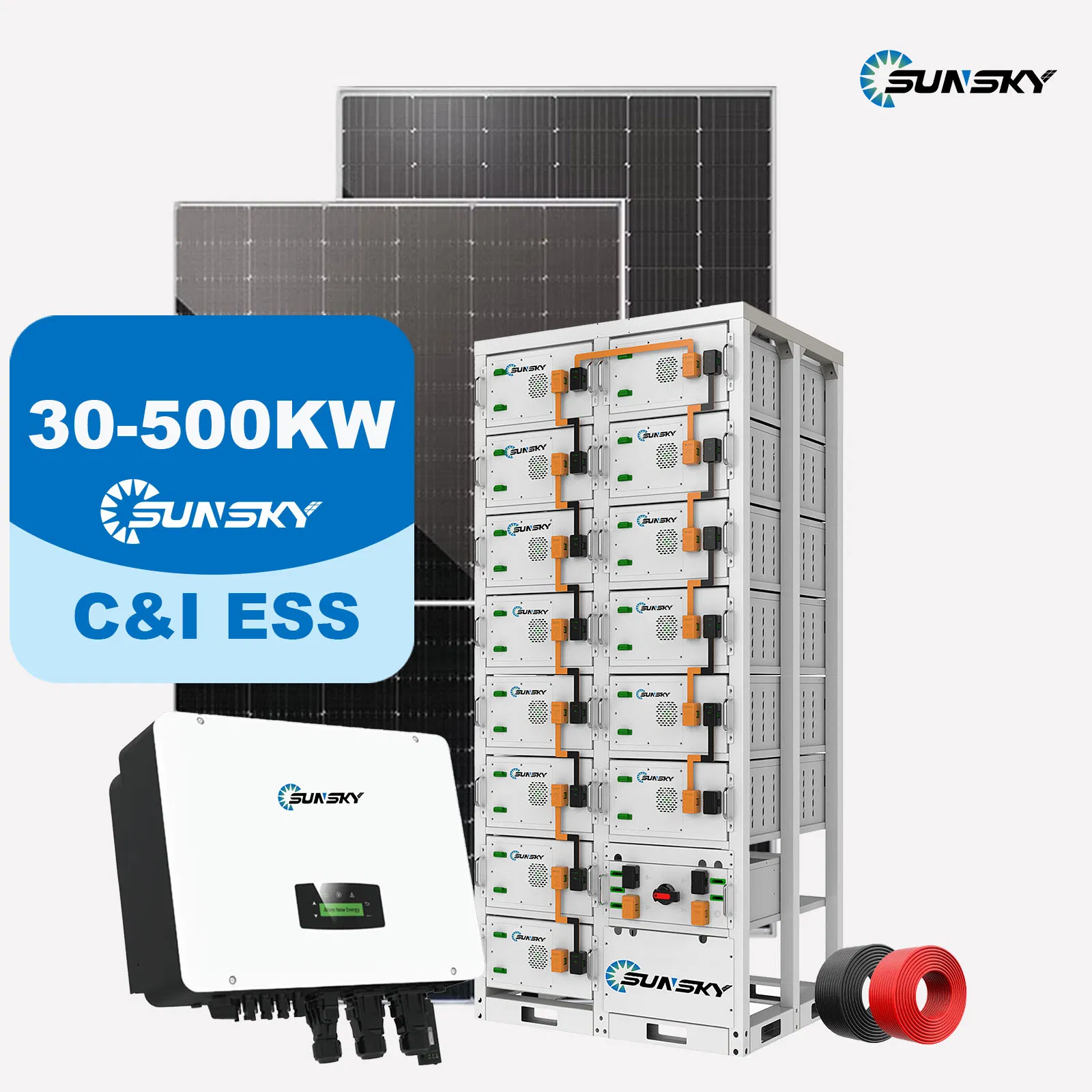High-Efficiency 50kw 100kw 200kw Hybrid Solar Power Solutions Commercial Solar Panel System with Lithium Battery Integration