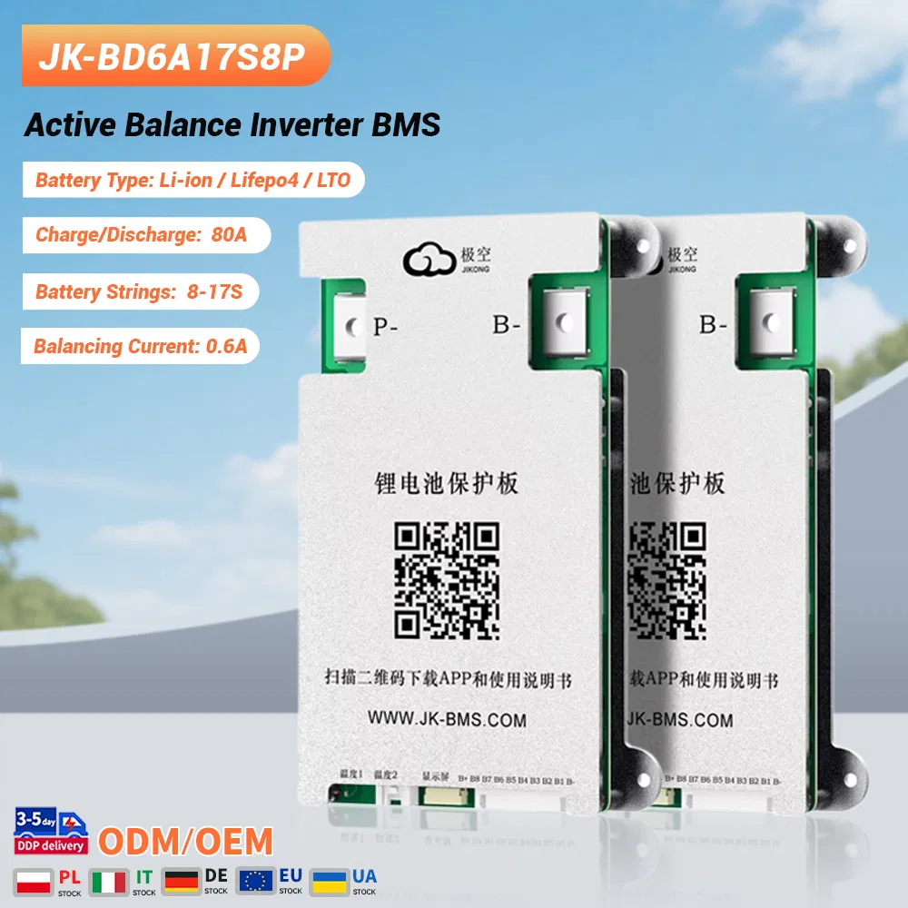 Jikong Jkbms Bd6a17s8p Battery Management System (BMS) for 8s16s 20s Li-ion LiFePO4 Batteries Metal Core PCB Board