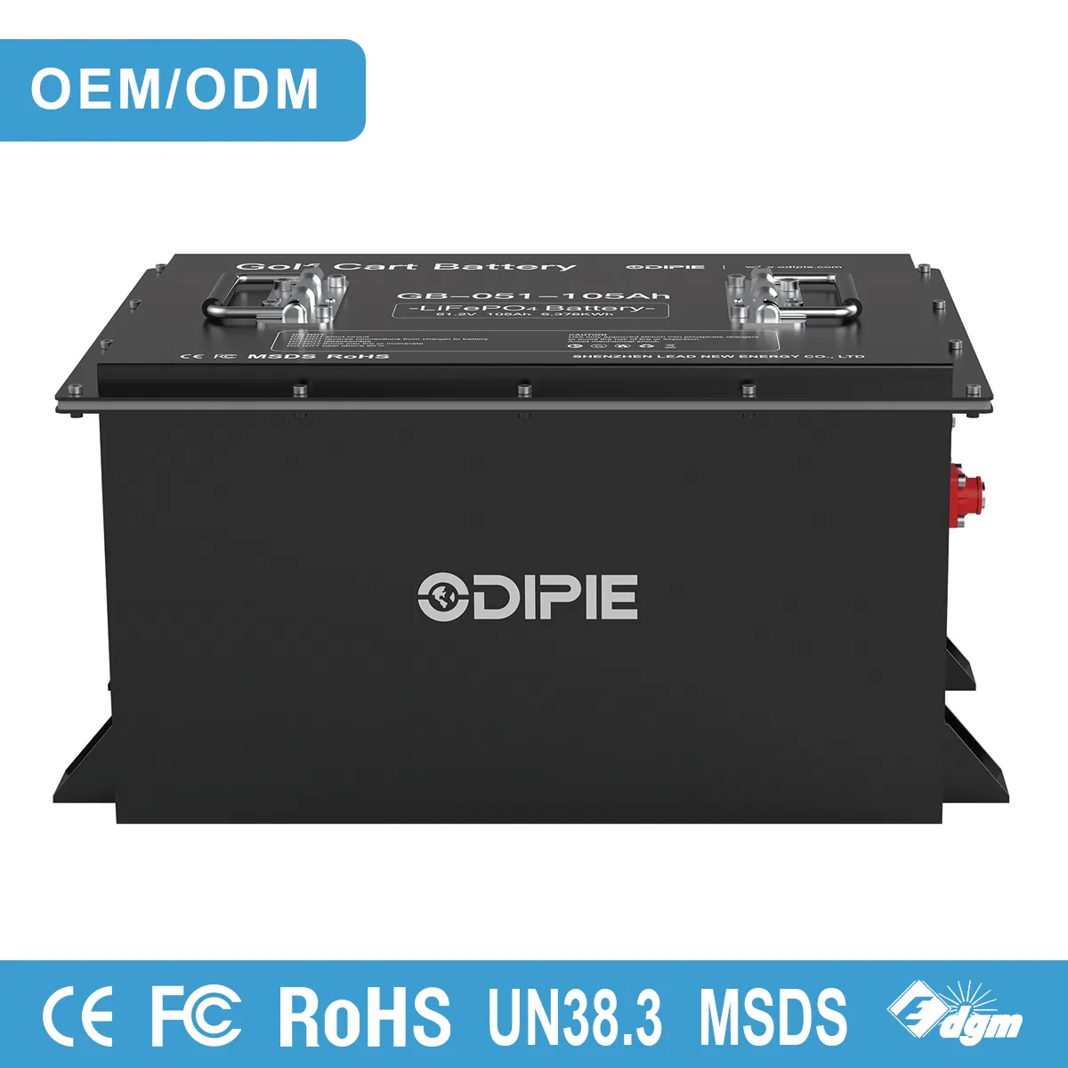 OEM ODM 48V 51.2V 105ah Golf Cart Battery Regenerative Braking Resistor, Bluetooth, RS485 Can LCD Monitor Enabled LiFePO4 Lithium Iron Phosphate Battery