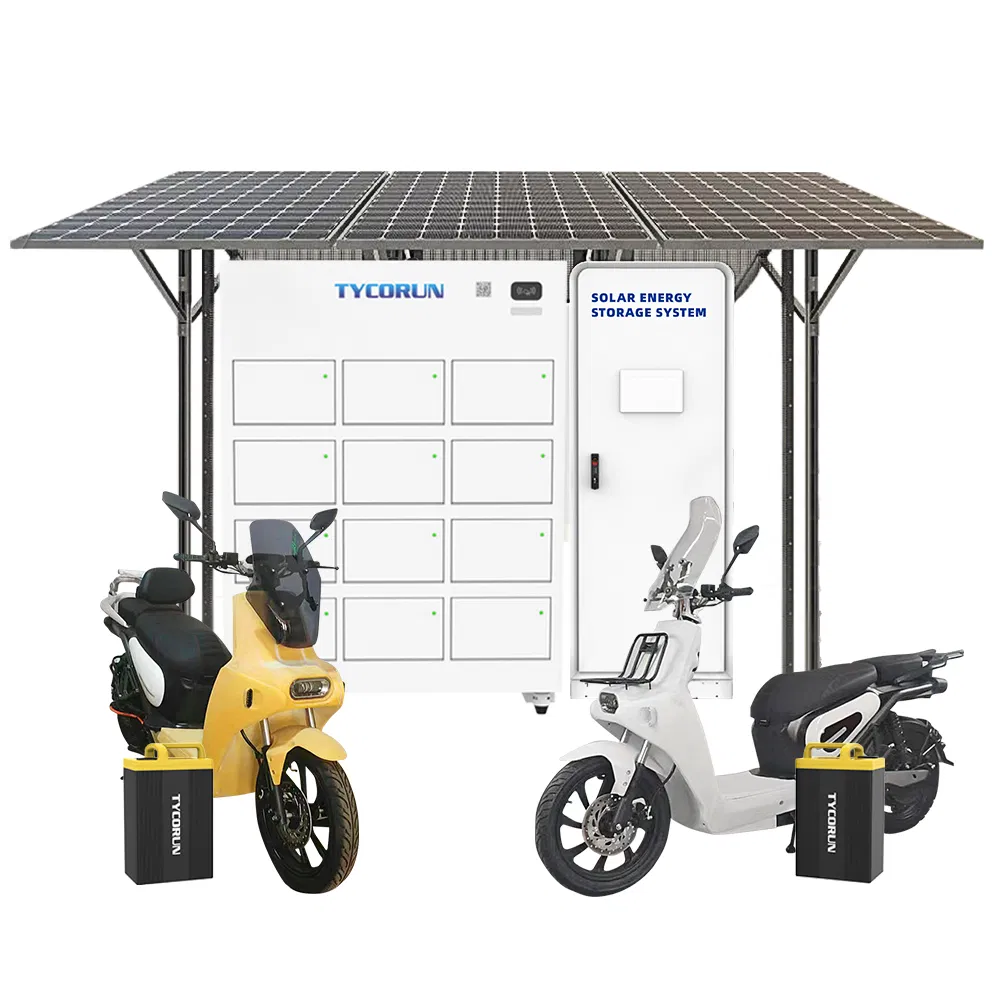 Tycorun 12-Slot Three-Wheeler Battery Swapping Charging System Stations Electric-Motorcycles Battery Swapping Solar