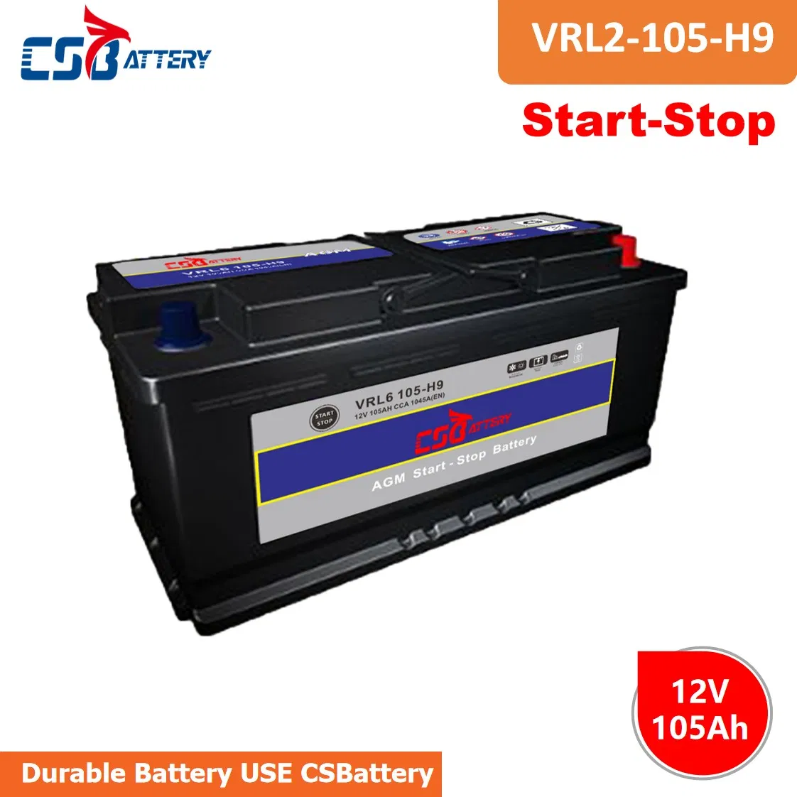 Csbattery 12V92ah Bateria SMF Starting Start-Stop Car AGM Battery for on-Board-Electronics/Automotive/Winches
