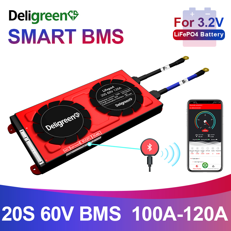 20s 60V 120A Daly Smart Lithium Lipo Battery Management System for Electric Vehicle Solar Battery E Bike Electric Scooter