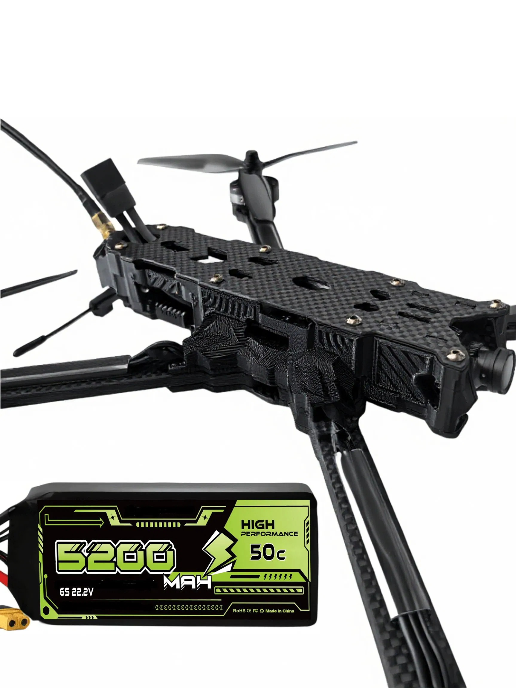 Drone 45c-5200mAh Temperature-Resistant Fpv Racing High Discharge Rate Lipo Battery