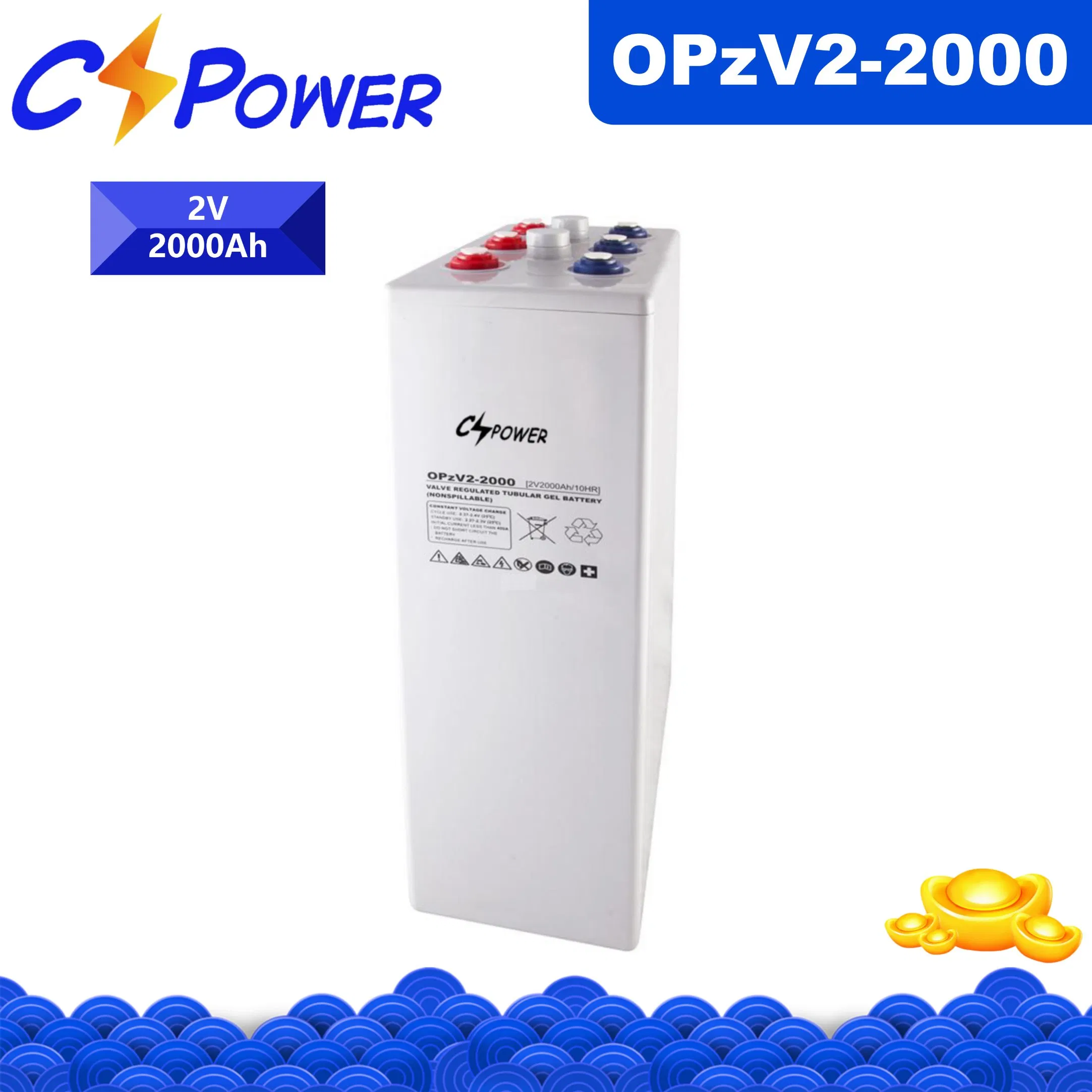 Cspower Opzv Tubular Gel Battery for Solar Power/Industrial Backup 2V 2000ah/2500ah/3000ah