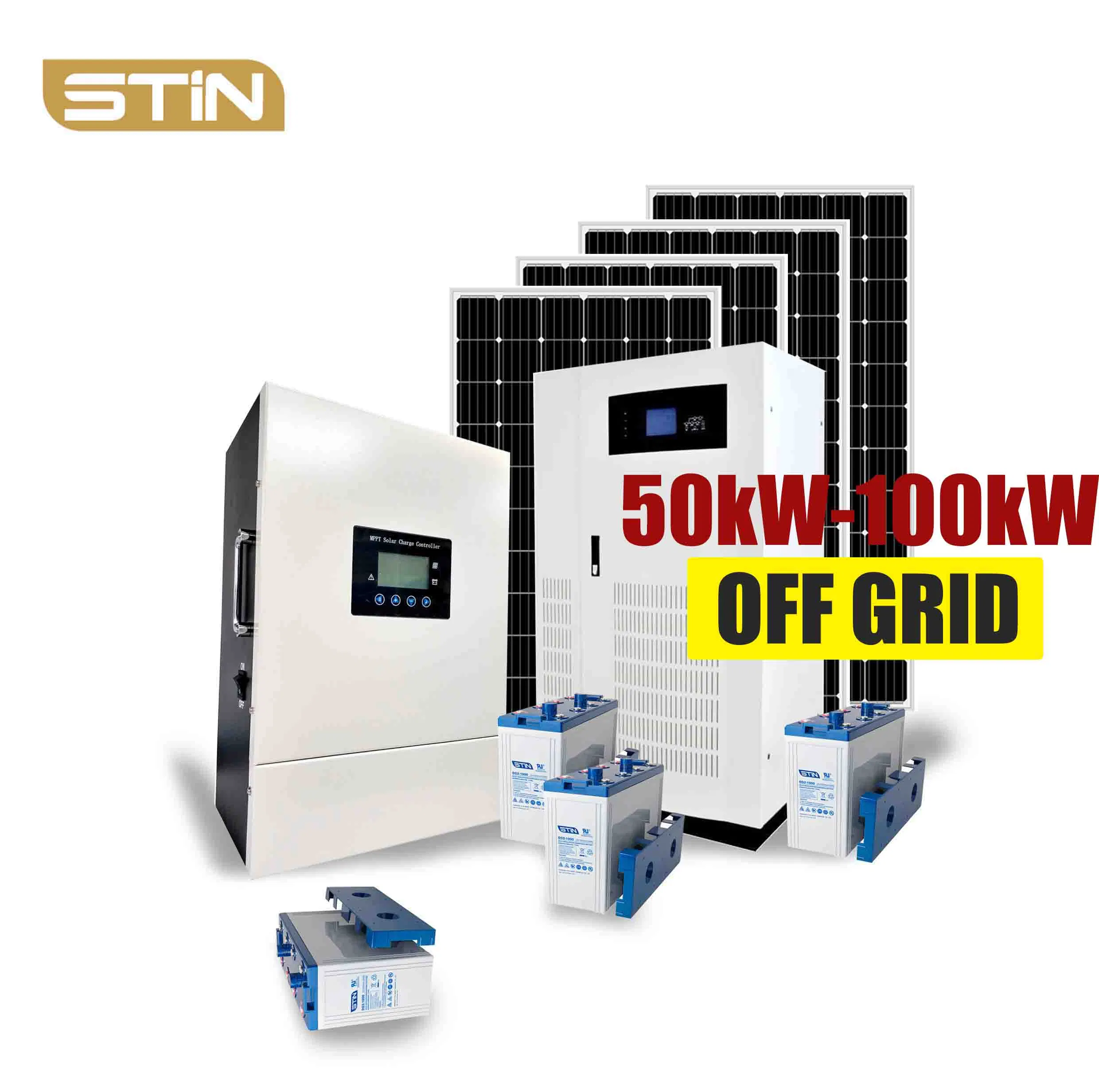 Wall Mounting 50kw 60kw 80kw 100kw off Grid Solar Systems with Invertor and Lithium Battery for Home Lighting, Phone /Car Charging