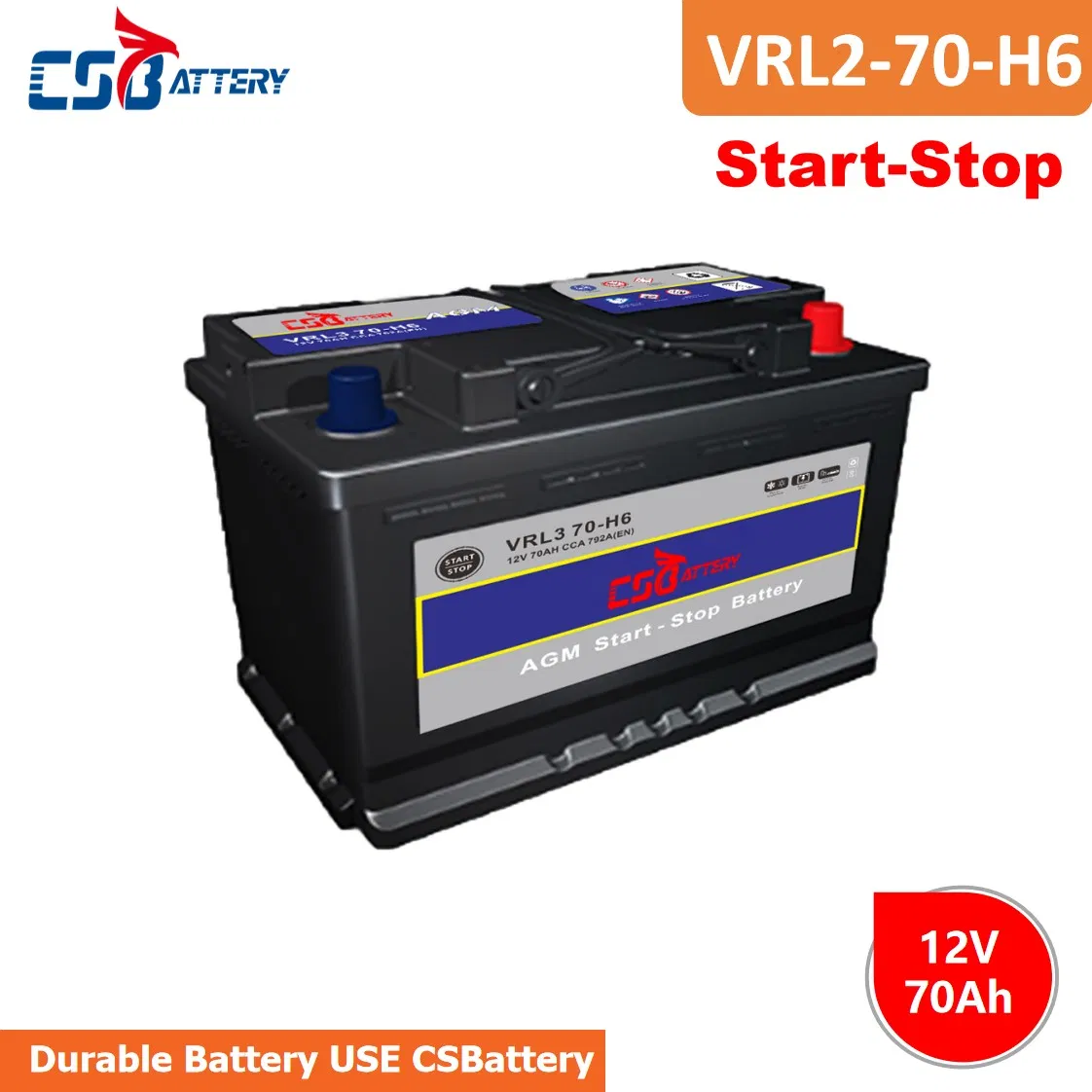 Csbattery 12V92ah Bateria SMF Starting Start-Stop Car AGM Battery for on-Board-Electronics/Automotive/Winches