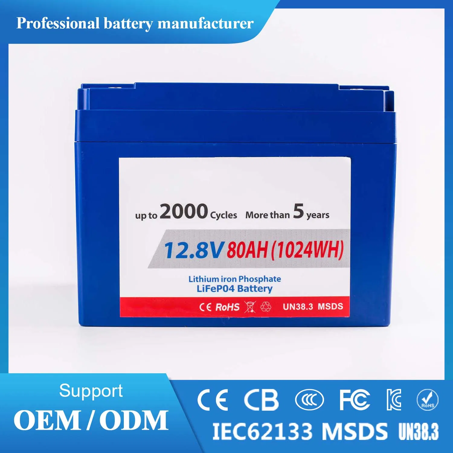 High Performance 12.8V 7-30ah LiFePO4 Battery for Industrial UPS Data Center Backup Power Lead Acid Alternative