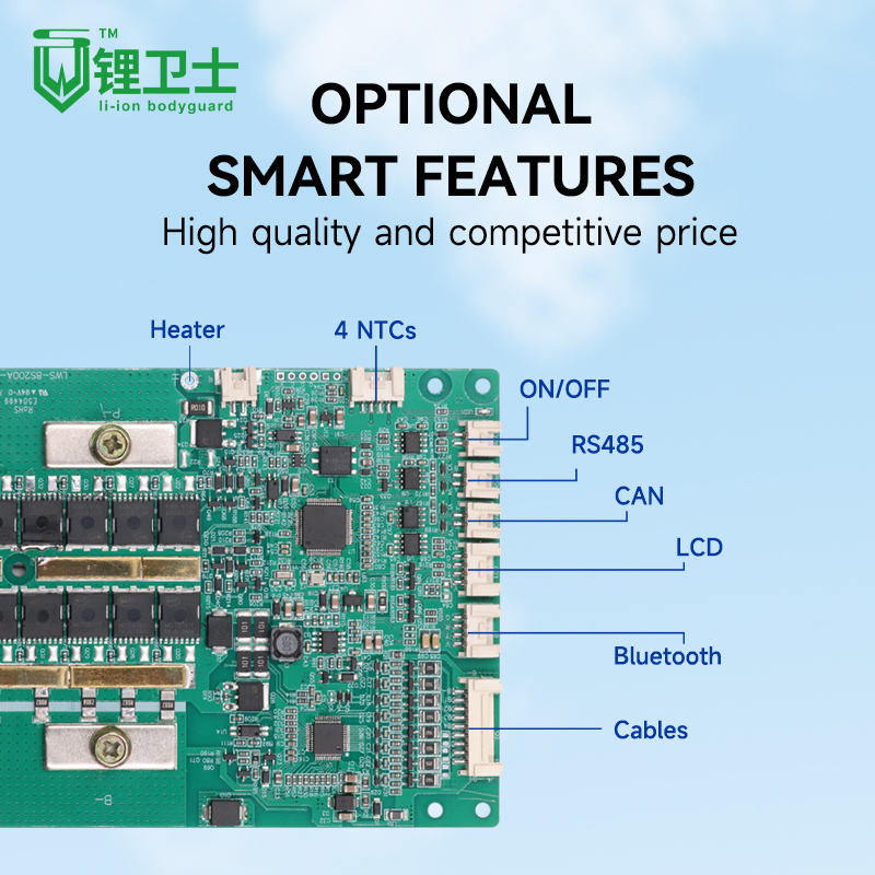 Lws Smart Battery BMS 8s 200A Battery Management Systems 8s BMS LiFePO4 with LCD/Bt/RS485