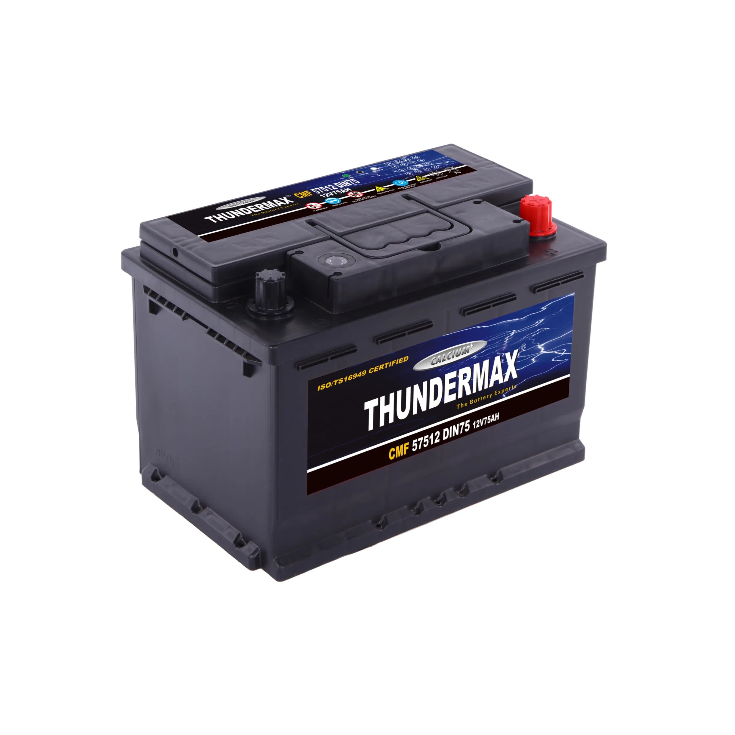 Factory Price DIN75 Mf 12V Automotive Lead Acid Auto Car Starting Battery Thundermax