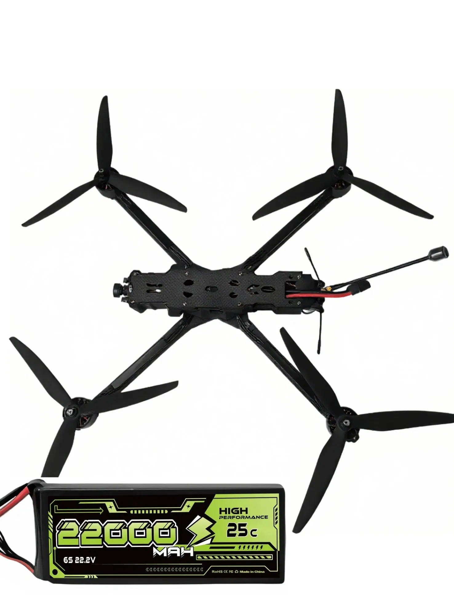 Drone Battery 25c 22000mAh High Discharge Rate Temperature-Resistant Fpv Racing Drone Kit Battery