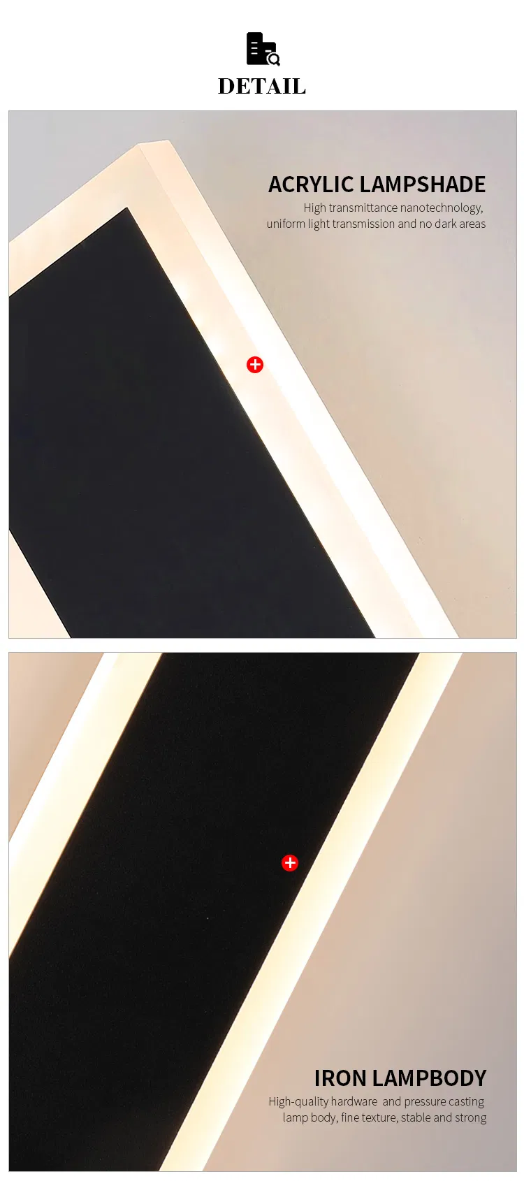 مصباح حائط LED حديث خارجي شريطي IP65 للحديقة