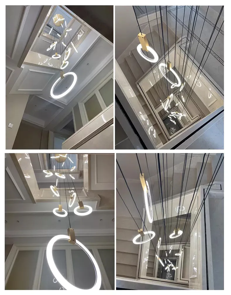 تصميم فني عالي الجودة لمصباح دائري LED معلق لسلم