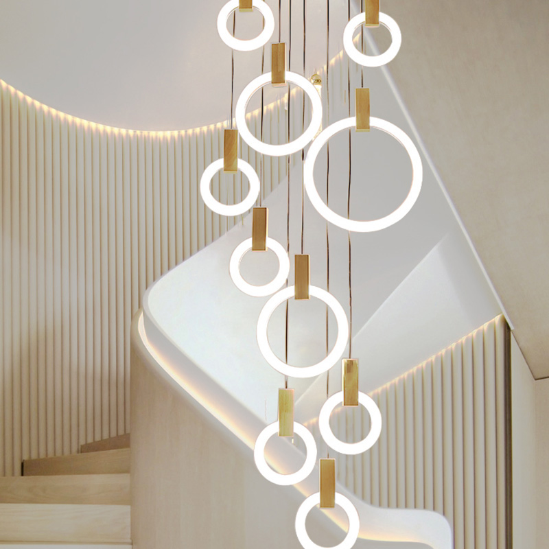تصميم فني عالي الجودة لمصباح دائري LED معلق لسلم
