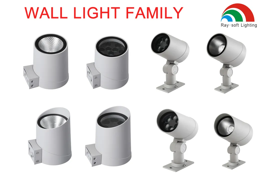 مصباح LED IP65 مقاوم للماء من الألومنيوم الأسطواني الدائري