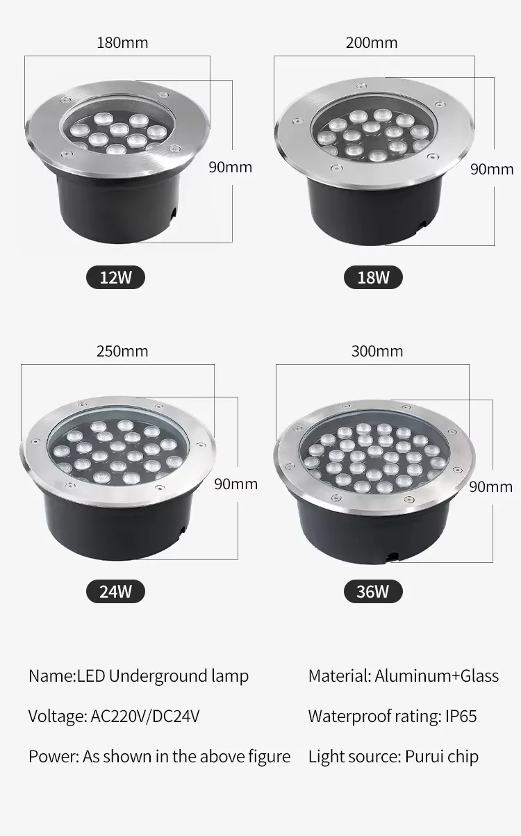 IP67 مصباح أرضي LED مضاد للماء من الفولاذ المقاوم للصدأ مدمج للإضاءة الخارجية للمناظر الطبيعية