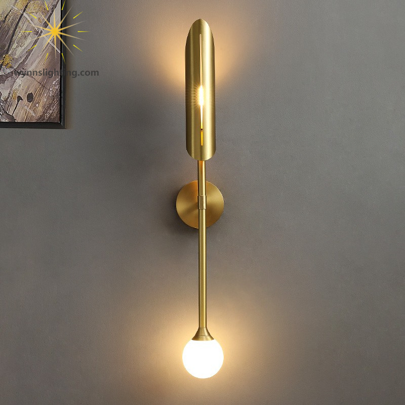 إضاءة مصباح جداري LED من مصنع صيني لتزيين غرفة المعيشة وغرفة النوم والمطعم بتصميم نورديك بسيط ومصباح جداري ذهبي