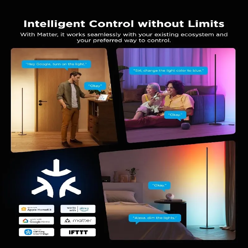 مصباح أرضي معدني LED زاوي بتقنية الألوان الرقمية RGB عالي الجودة من الشركة المصنعة للبيع بالجملة