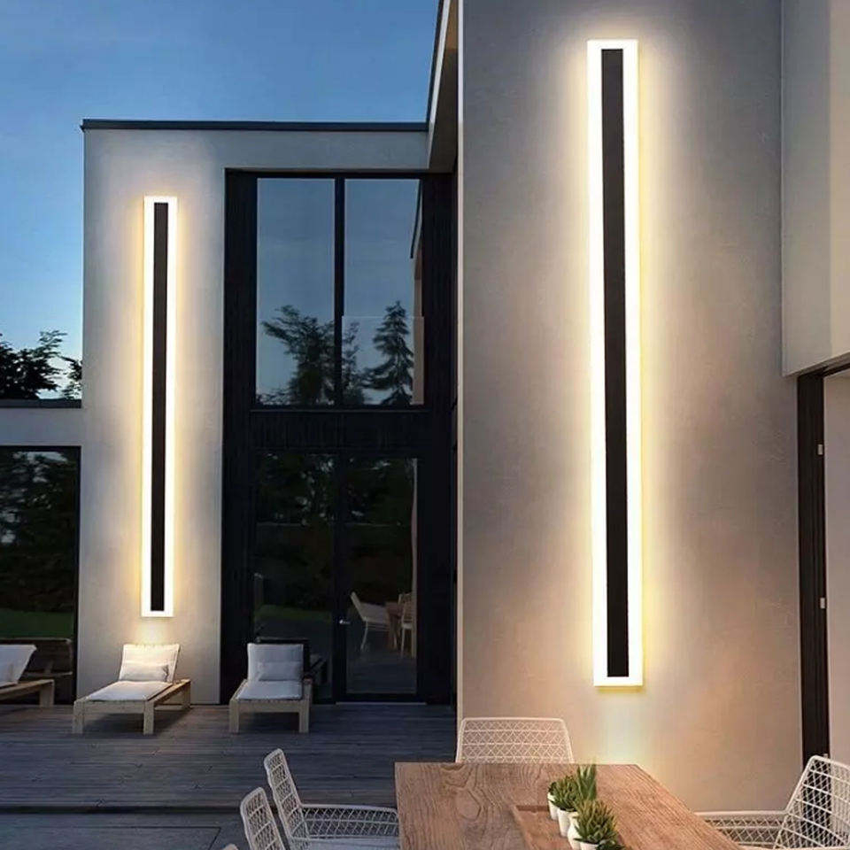 110V-220V مصباح جداري خطي خارجي حديث بتقنية LED من لونجلد