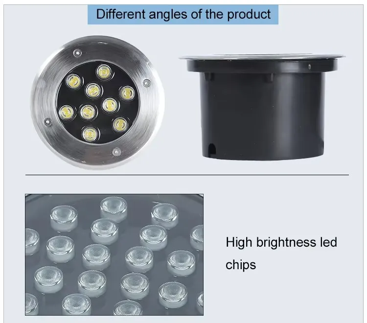 إضاءة تحت الأرض بتقنية LED RGB نابضة بالحياة مع جهاز تحكم عن بُعد لاسلكي