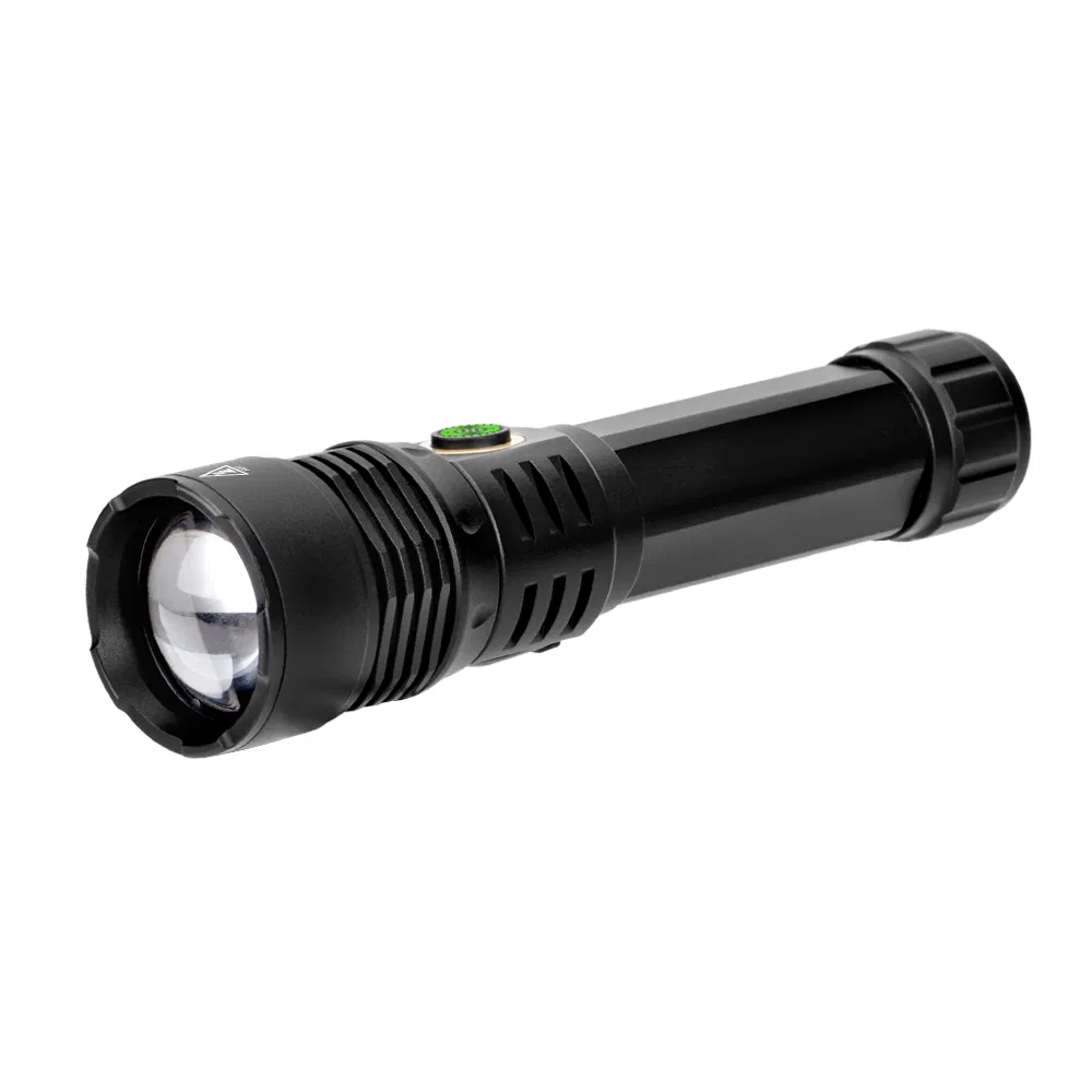 هيليوس 55W ليزر أبيض 1500m مدى طويل 6 أوضاع مصباح LED قابل للشحن من سبائك الألومنيوم IP65 مصباح يدوي تكتيكي قابل للتكبير