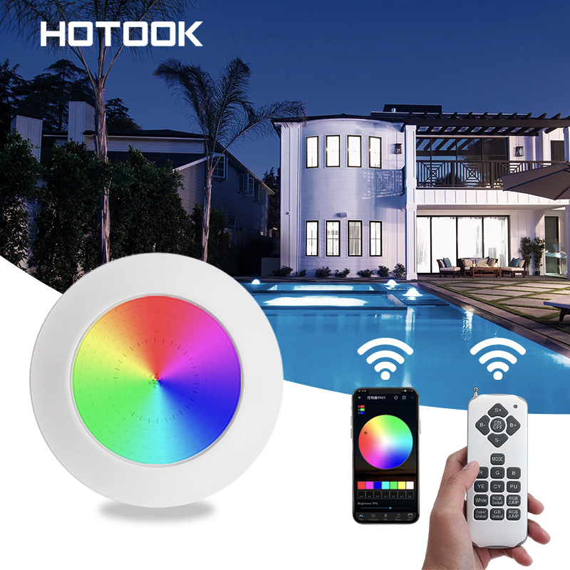 ضوء الغوص فائق النحافة من هوتوك تصميم 12V 24V ضوء مسبح يتغير لونه إلى RGB تحت الماء