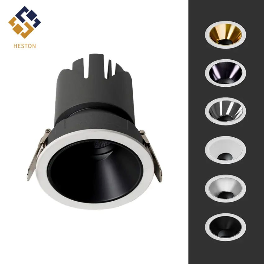 إضاءة LED داونلايت بألوان مختلفة لجسم المصباح الألمنيوم عالي السطوع 12W سبوتلايت