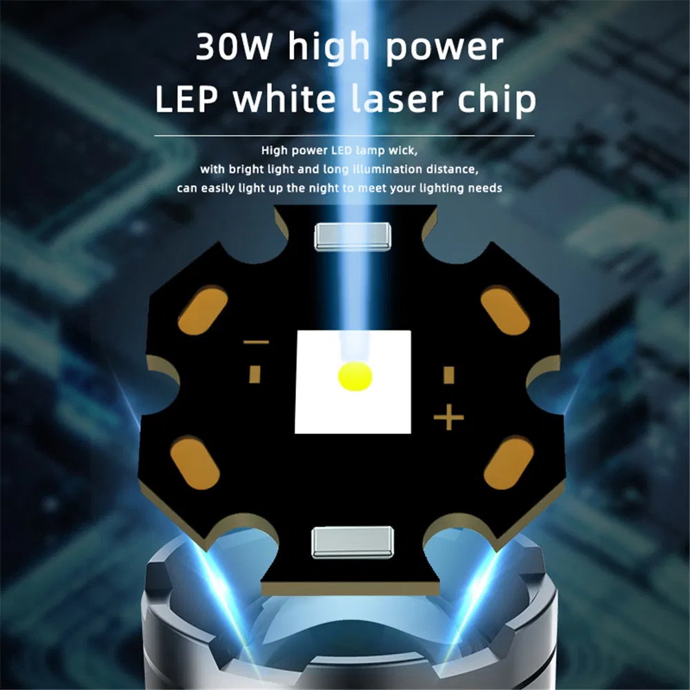 مصباح يدوي LED قوي مشحون قابل للتكبير من نوع تاكتيكال