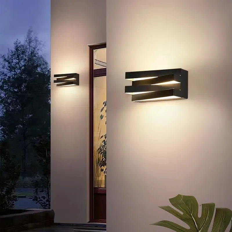 مصباح حائط LED للإضاءة في الحديقة والمنزل، مصابيح تثبيت على الحائط، مصباح خارجي مقاوم للماء، مصباح حائط للفيلا، مدخل الشرفة، بوابة الممر، مصباح الجدار في الشرفة