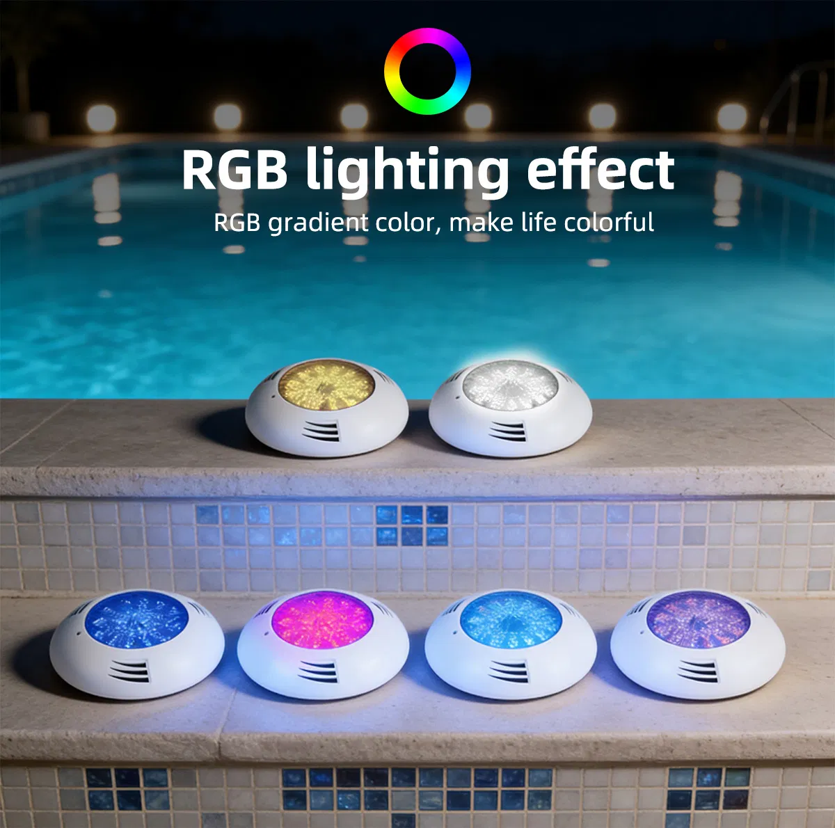 مصنع محترف ضوء LED تحت الماء IP68 مقاوم للماء 12V 18W ضوء مسبح RGB