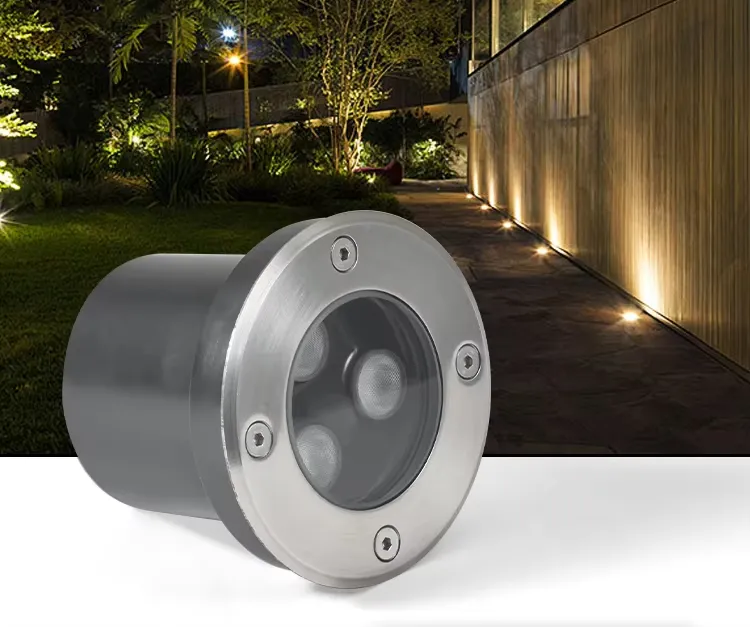 IP67 مصباح أرضي LED مضاد للماء من الفولاذ المقاوم للصدأ مدمج للإضاءة الخارجية للمناظر الطبيعية