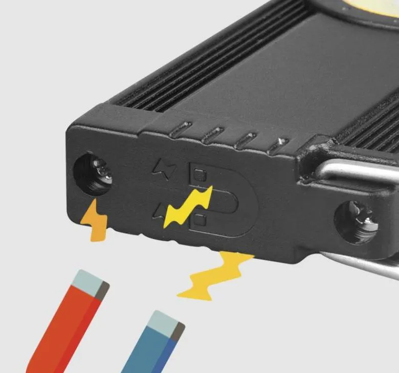 مصباح يدوي محمول خارجي مقاوم للماء IP44 متين 500mAh قابل لإعادة الشحن من الألمنيوم مع قاعدة مغناطيسية لفحص السيارات مصباح صغير