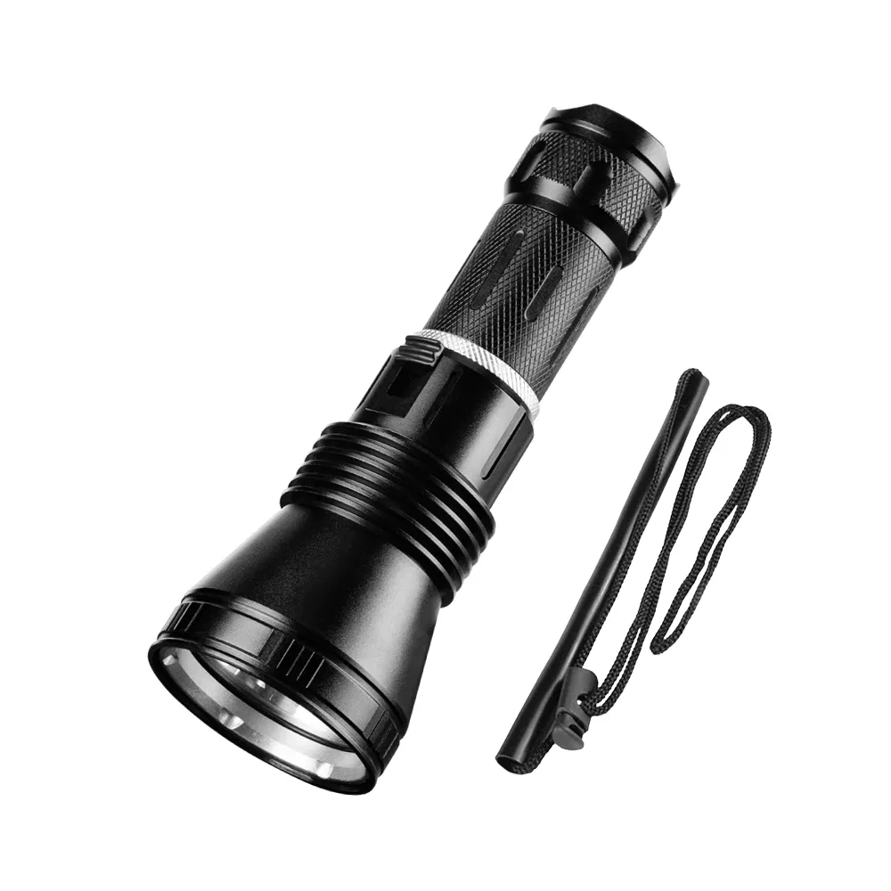 هليوس P50 Ipx8 50m مصباح غوص احترافي تحت الماء مزود بإضاءة LED مع كاسر زجاج LED فلاشلايت