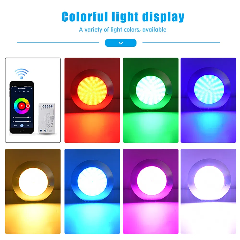 35W ضوء سباحة رفيع للغاية تحت الماء 12V ضوء سباحة RGB مثبت على الحائط