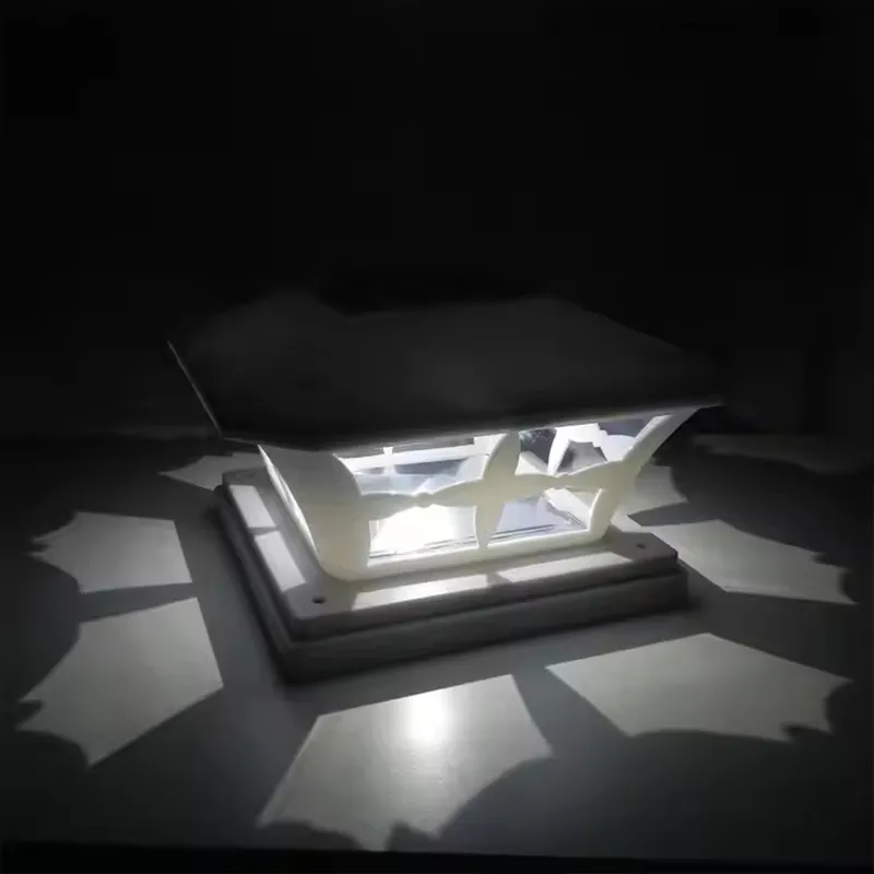 أضواء كاب شمسية للأعمدة 2 أوضاع الإضاءة مصباح كاب عمود سياج LED يعمل بالطاقة الشمسية