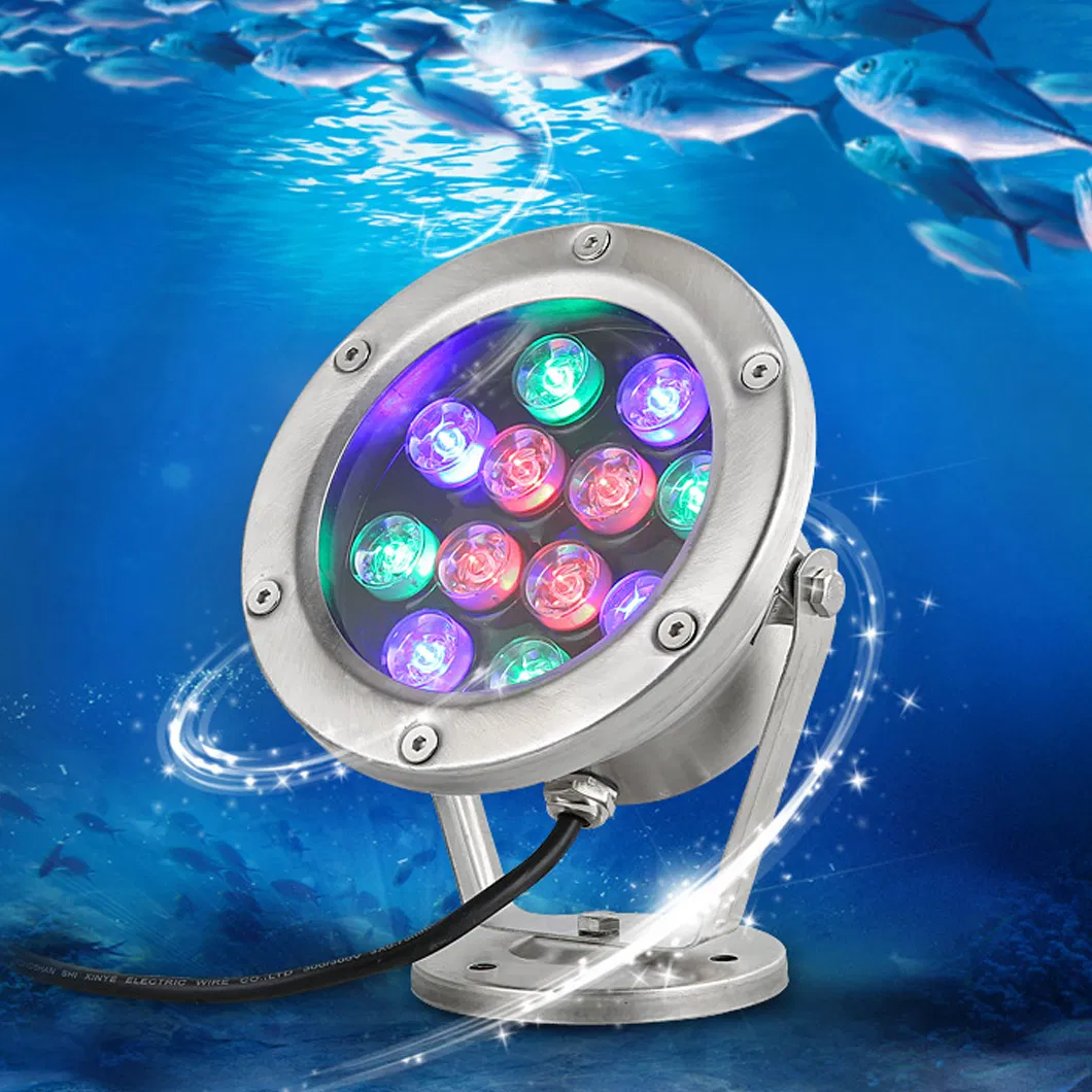IP68 ضوء LED مضاد للماء تحت الماء 316L ضوء تحت الماء من الفولاذ المقاوم للصدأ