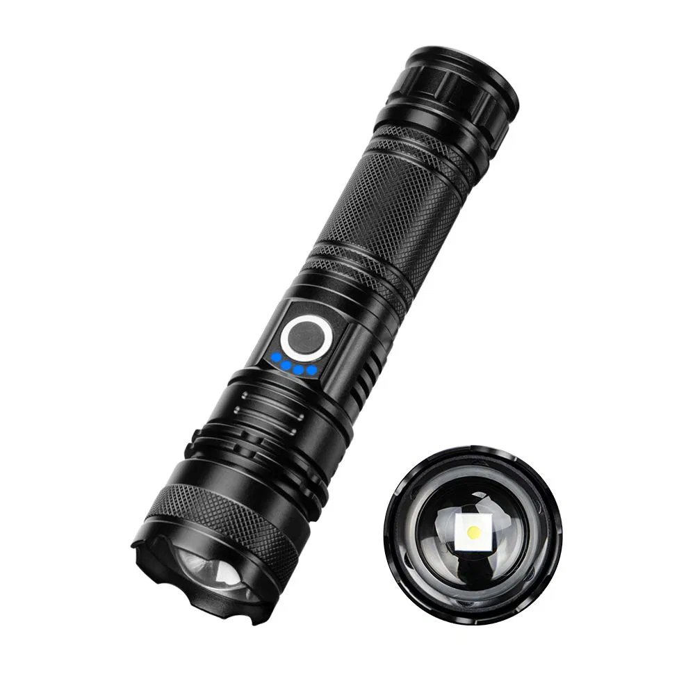 هيلوس Xhp70 مصباح ليزر أبيض فائق السطوع LED قابل للتكبير للصيد والدوريات والتخييم قابل للشحن من نوع C مصباح يدوي تكتيكي LED