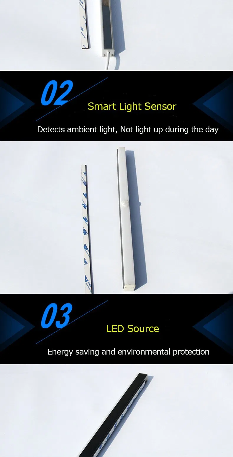 حساس استشعار الحركة ضوء بار ميني USB شريط إضاءة LED صلب للسلم والممر