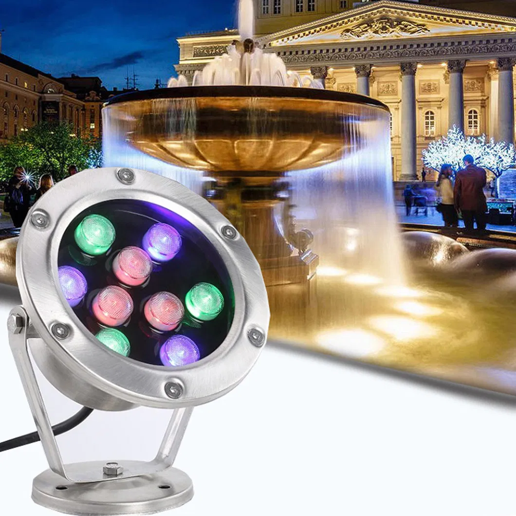 IP68 ضوء LED مضاد للماء تحت الماء 316L ضوء تحت الماء من الفولاذ المقاوم للصدأ