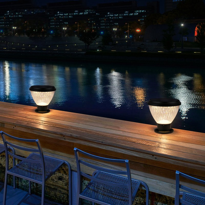تركيب سهل خارجي IP65 مصباح عمود شمسي LED مقاوم للماء لمصباح حديقة بوابة سطح سياج عمود